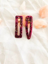Load image into Gallery viewer, Pink iridescent hair clips 1 pair 2 pcs