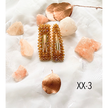 Load image into Gallery viewer, Beaded Hair Clips 2 pieces multiple colors.