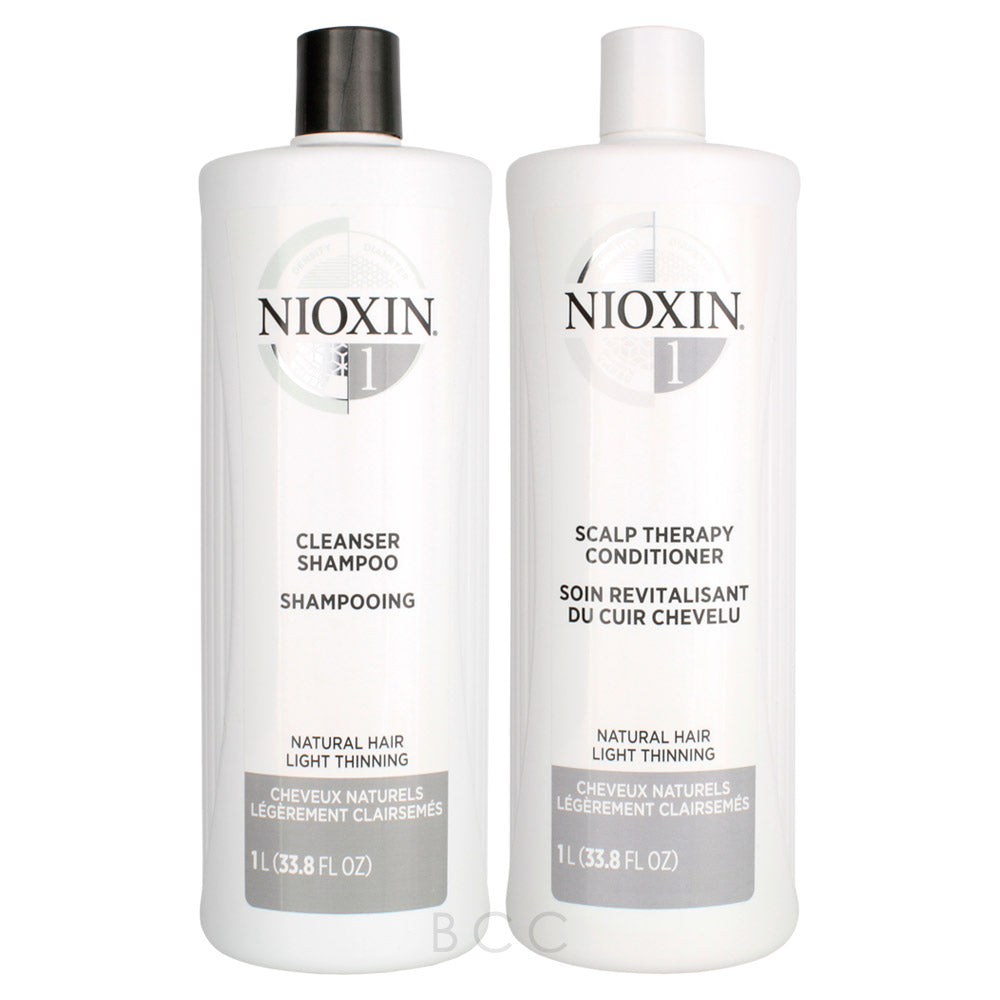 Nioxin System 1 Cleanser, Scalp Therapy Liter Duo