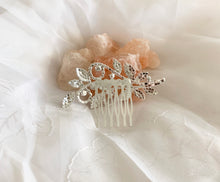 Load image into Gallery viewer, Silver with crystals wedding comb
