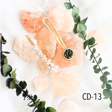 Load image into Gallery viewer, 2 piece hair clip set pearl flowers and rhinestone pin
