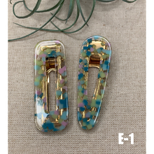 Load image into Gallery viewer, 2 Pcs Barrette Acrylic Resin Hair Clips Geometric Alligator Hair Barrettes
