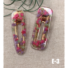 Load image into Gallery viewer, 2 Pcs Barrette Acrylic Resin Hair Clips Geometric Alligator Hair Barrettes
